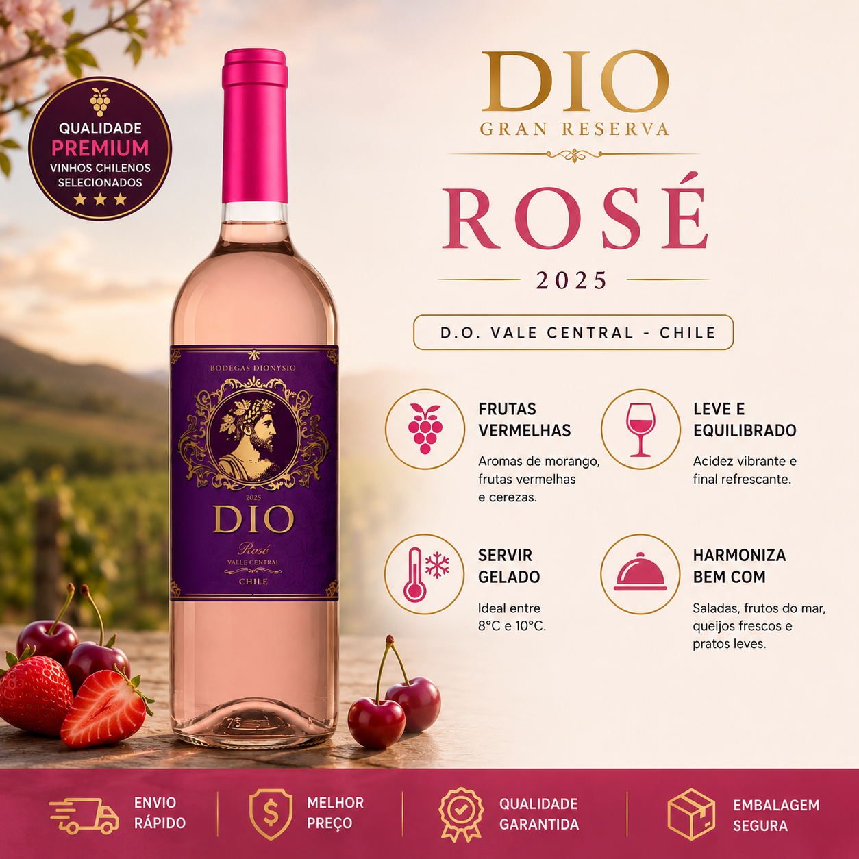 Vinho Rosé DIO Cabernet Sauvignon Rosé - Chile 2025